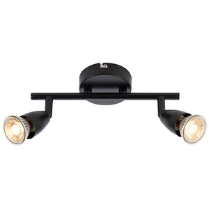 AMALFI | Twin Semi Flush Ceiling / Wall Spotlight Fitting | GU10 | IP20 | Matt Black