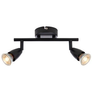 AMALFI | Twin Semi Flush Ceiling / Wall Spotlight Fitting | GU10 | IP20 | Matt Black