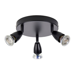 AMALFI | Triple Round Semi Flush Ceiling Spotlight Fitting | GU10 | IP20 | Matt Black