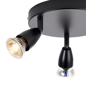 AMALFI | Triple Round Semi Flush Ceiling Spotlight Fitting | GU10 | IP20 | Matt Black