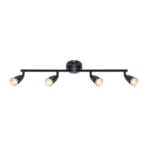 AMALFI | 4 Bar Semi Flush Ceiling / Wall Spotlight Fitting | GU10 | IP20 | Matt Black