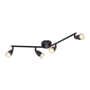 AMALFI | 4 Bar Semi Flush Ceiling / Wall Spotlight Fitting | GU10 | IP20 | Matt Black