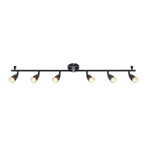 AMALFI | 6 Bar Semi Flush Ceiling / Wall Spotlight Fitting | GU10 | IP20 | Matt Black