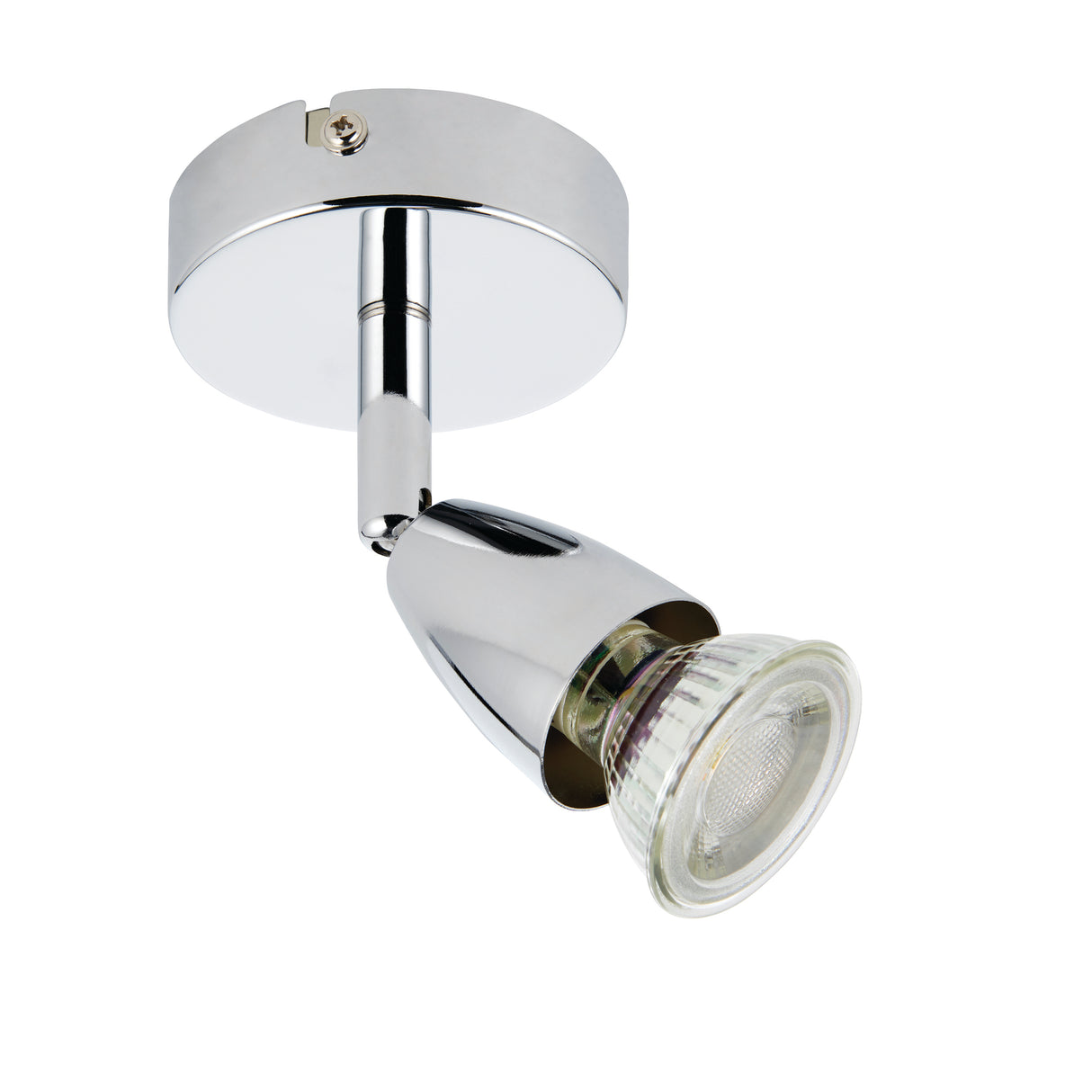 AMALFI | Single Semi Flush Ceiling / Wall Spotlight Fitting | GU10 | IP20 | Polished Chrome