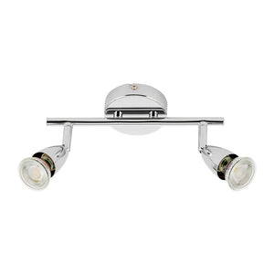 AMALFI | Twin Semi Flush Ceiling / Wall Spotlight Fitting | GU10 | IP20 | Polished Chrome