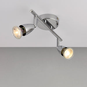 AMALFI | Twin Semi Flush Ceiling / Wall Spotlight Fitting | GU10 | IP20 | Polished Chrome