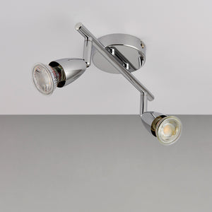 AMALFI | Twin Semi Flush Ceiling / Wall Spotlight Fitting | GU10 | IP20 | Polished Chrome