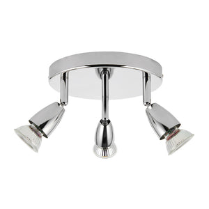 AMALFI | Triple Round Semi Flush Ceiling Spotlight Fitting | GU10 | IP20 | Polished Chrome