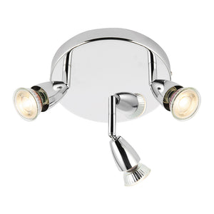 AMALFI | Triple Round Semi Flush Ceiling Spotlight Fitting | GU10 | IP20 | Polished Chrome