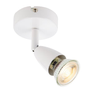 AMALFI | Single Semi Flush Ceiling / Wall Spotlight Fitting | GU10 | IP20 | Gloss White