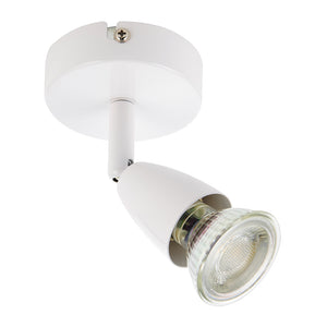 AMALFI | Single Semi Flush Ceiling / Wall Spotlight Fitting | GU10 | IP20 | Gloss White