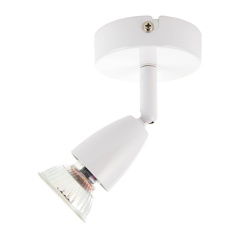 AMALFI | Single Semi Flush Ceiling / Wall Spotlight Fitting | GU10 | IP20 | Gloss White