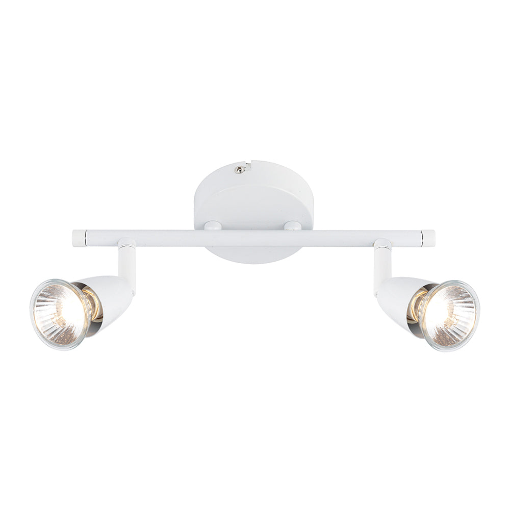 AMALFI | Twin Semi Flush Ceiling / Wall Spotlight Fitting | GU10 | IP20 | Gloss White