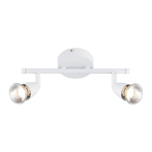 AMALFI | Twin Semi Flush Ceiling / Wall Spotlight Fitting | GU10 | IP20 | Gloss White