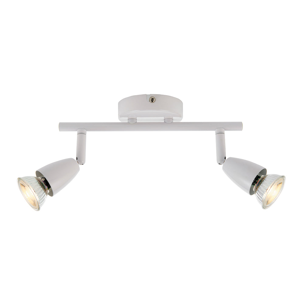 AMALFI | Twin Semi Flush Ceiling / Wall Spotlight Fitting | GU10 | IP20 | Gloss White