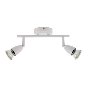 AMALFI | Twin Semi Flush Ceiling / Wall Spotlight Fitting | GU10 | IP20 | Gloss White