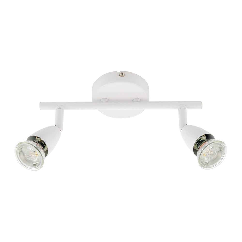 AMALFI | Twin Semi Flush Ceiling / Wall Spotlight Fitting | GU10 | IP20 | Gloss White