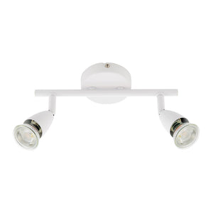 AMALFI | Twin Semi Flush Ceiling / Wall Spotlight Fitting | GU10 | IP20 | Gloss White