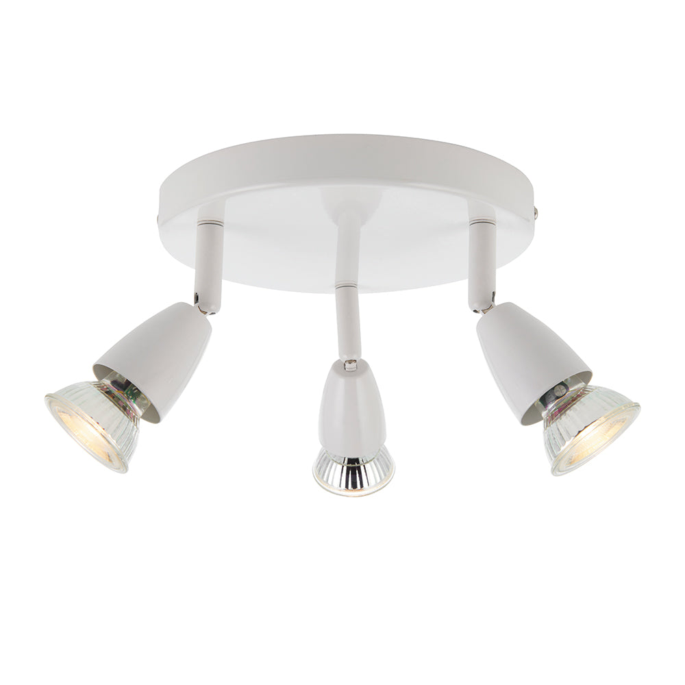 AMALFI | Triple Round Semi Flush Ceiling Spotlight Fitting | GU10 | IP20 | Gloss White