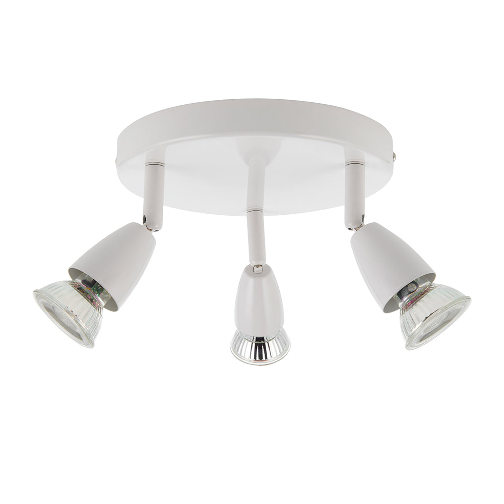 AMALFI | Triple Round Semi Flush Ceiling Spotlight Fitting | GU10 | IP20 | Gloss White