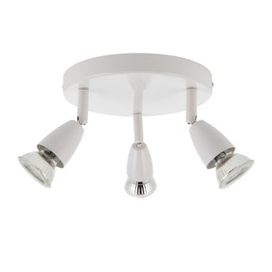 AMALFI | Triple Round Semi Flush Ceiling Spotlight Fitting | GU10 | IP20 | Gloss White