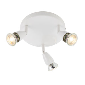 AMALFI | Triple Round Semi Flush Ceiling Spotlight Fitting | GU10 | IP20 | Gloss White