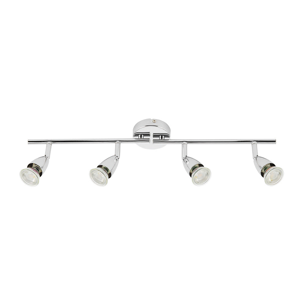 AMALFI | 4 Bar Semi Flush Ceiling / Wall Spotlight Fitting | GU10 | IP20 | Polished Chrome