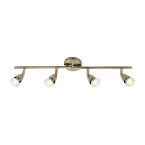 AMALFI | 4 Bar Semi Flush Ceiling Spotlight Fitting | GU10 | IP20 | Antique Brass