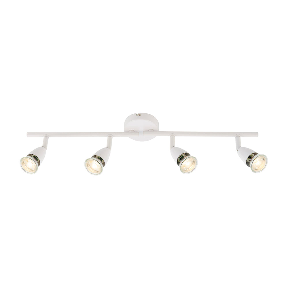 AMALFI | 4 Bar Semi Flush Ceiling / Wall Spotlight Fitting | GU10 | IP20 | Gloss White