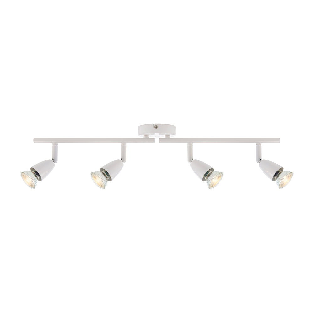 AMALFI | 4 Bar Semi Flush Ceiling / Wall Spotlight Fitting | GU10 | IP20 | Gloss White