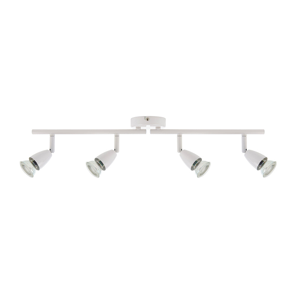 AMALFI | 4 Bar Semi Flush Ceiling / Wall Spotlight Fitting | GU10 | IP20 | Gloss White