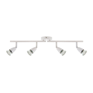 AMALFI | 4 Bar Semi Flush Ceiling / Wall Spotlight Fitting | GU10 | IP20 | Gloss White