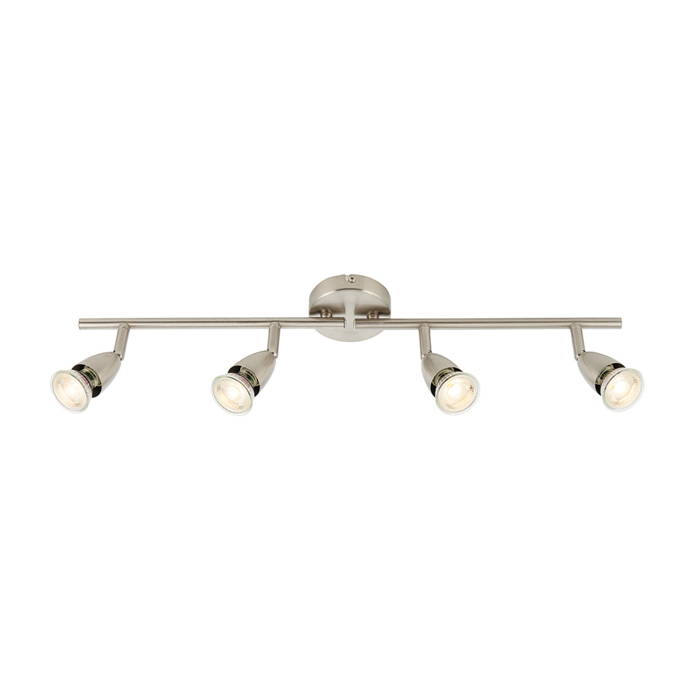 AMALFI | 4 Bar Semi Flush Ceiling Spotlight Fitting | GU10 | IP20 | Satin Nickel