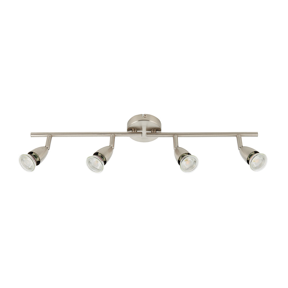 AMALFI | 4 Bar Semi Flush Ceiling Spotlight Fitting | GU10 | IP20 | Satin Nickel