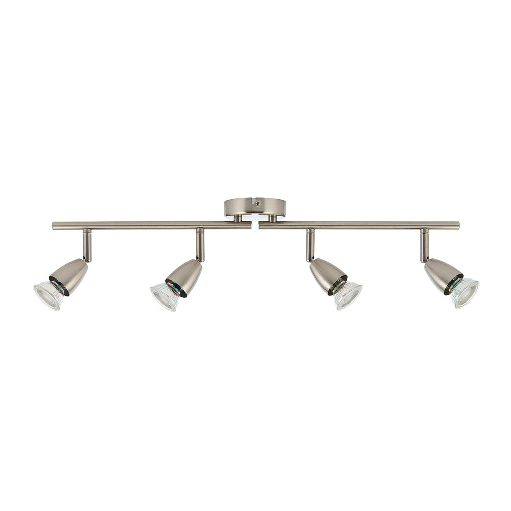 AMALFI | 4 Bar Semi Flush Ceiling Spotlight Fitting | GU10 | IP20 | Satin Nickel