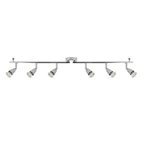 AMALFI | 6 Bar Semi Flush Ceiling / Wall Spotlight Fitting | GU10 | IP20 | Polished Chrome