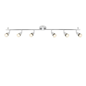 AMALFI | 6 Bar Semi Flush Ceiling / Wall Spotlight Fitting | GU10 | IP20 | Polished Chrome