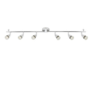 AMALFI | 6 Bar Semi Flush Ceiling / Wall Spotlight Fitting | GU10 | IP20 | Polished Chrome