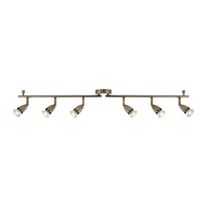 AMALFI | 6 Bar Semi Flush Ceiling / Wall Spotlight Fitting | GU10 | IP20 | Antique Brass