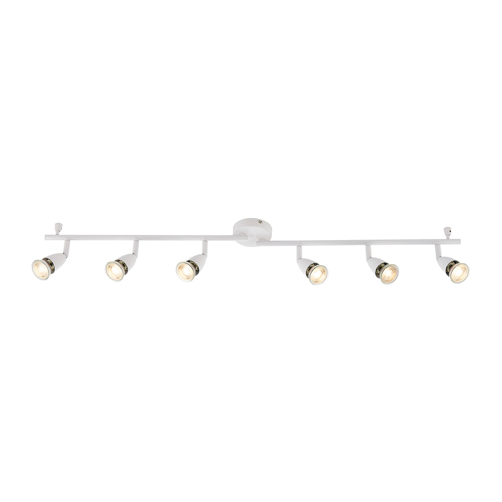 AMALFI | 6 Bar Semi Flush Ceiling / Wall Spotlight Fitting | GU10 | IP20 | Gloss White