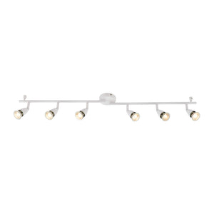 AMALFI | 6 Bar Semi Flush Ceiling / Wall Spotlight Fitting | GU10 | IP20 | Gloss White