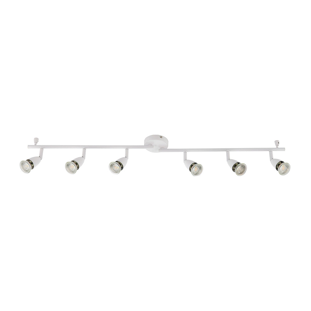 AMALFI | 6 Bar Semi Flush Ceiling / Wall Spotlight Fitting | GU10 | IP20 | Gloss White