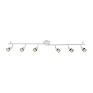 AMALFI | 6 Bar Semi Flush Ceiling / Wall Spotlight Fitting | GU10 | IP20 | Gloss White