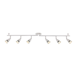 AMALFI | 6 Bar Semi Flush Ceiling / Wall Spotlight Fitting | GU10 | IP20 | Gloss White