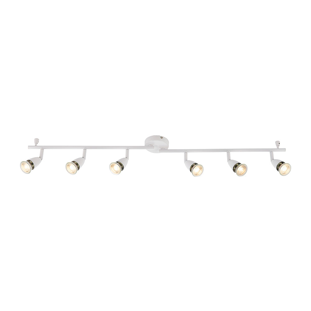 AMALFI | 6 Bar Semi Flush Ceiling / Wall Spotlight Fitting | GU10 | IP20 | Gloss White