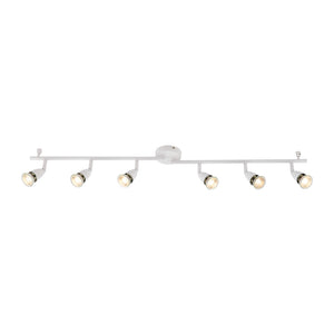 AMALFI | 6 Bar Semi Flush Ceiling / Wall Spotlight Fitting | GU10 | IP20 | Gloss White