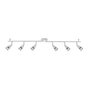 AMALFI | 6 Bar Semi Flush Ceiling / Wall Spotlight Fitting | GU10 | IP20 | Gloss White