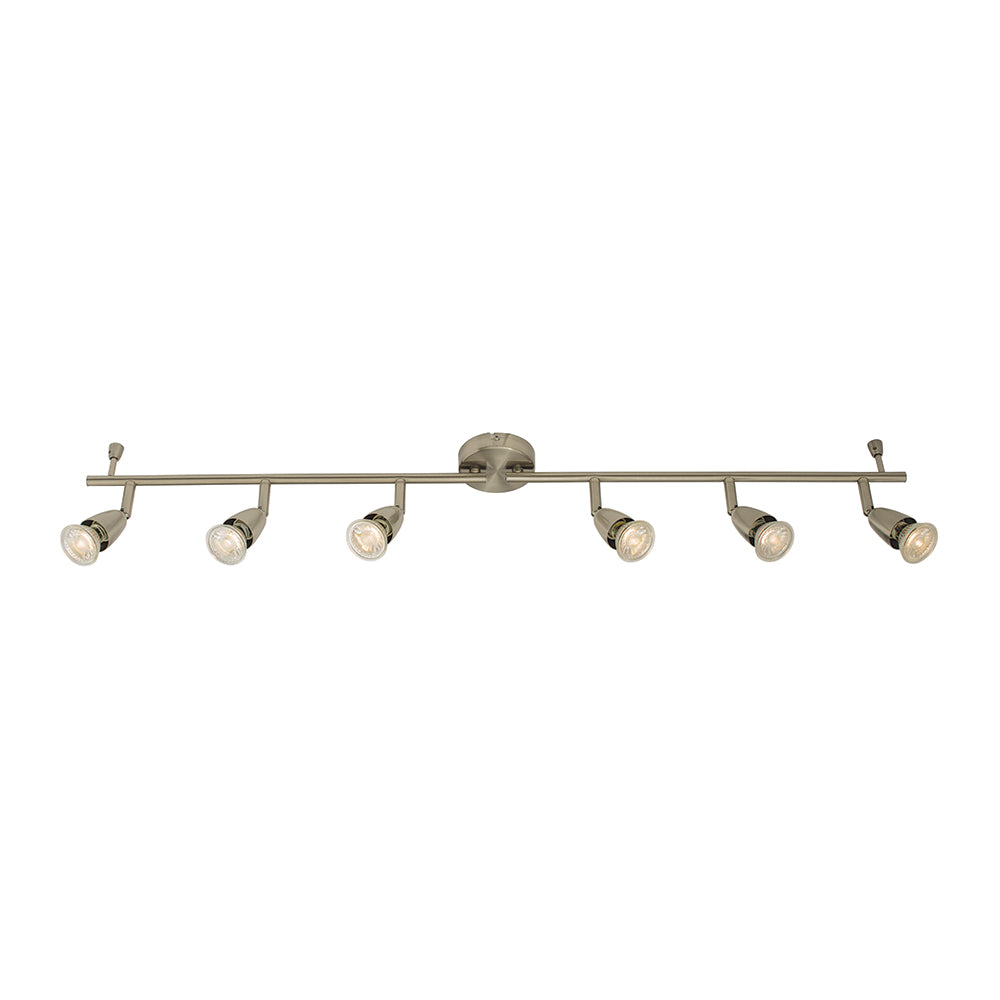 AMALFI | 6 Bar Semi Flush Ceiling / Wall Spotlight Fitting | GU10 | IP20 | Satin Nickel