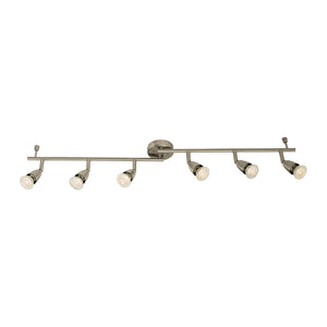 AMALFI | 6 Bar Semi Flush Ceiling / Wall Spotlight Fitting | GU10 | IP20 | Satin Nickel