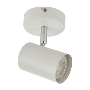 AREZZO | Single Semi Flush Ceiling / Wall Spotlight Fitting | GU10 | IP20 | Matt White with Chrome